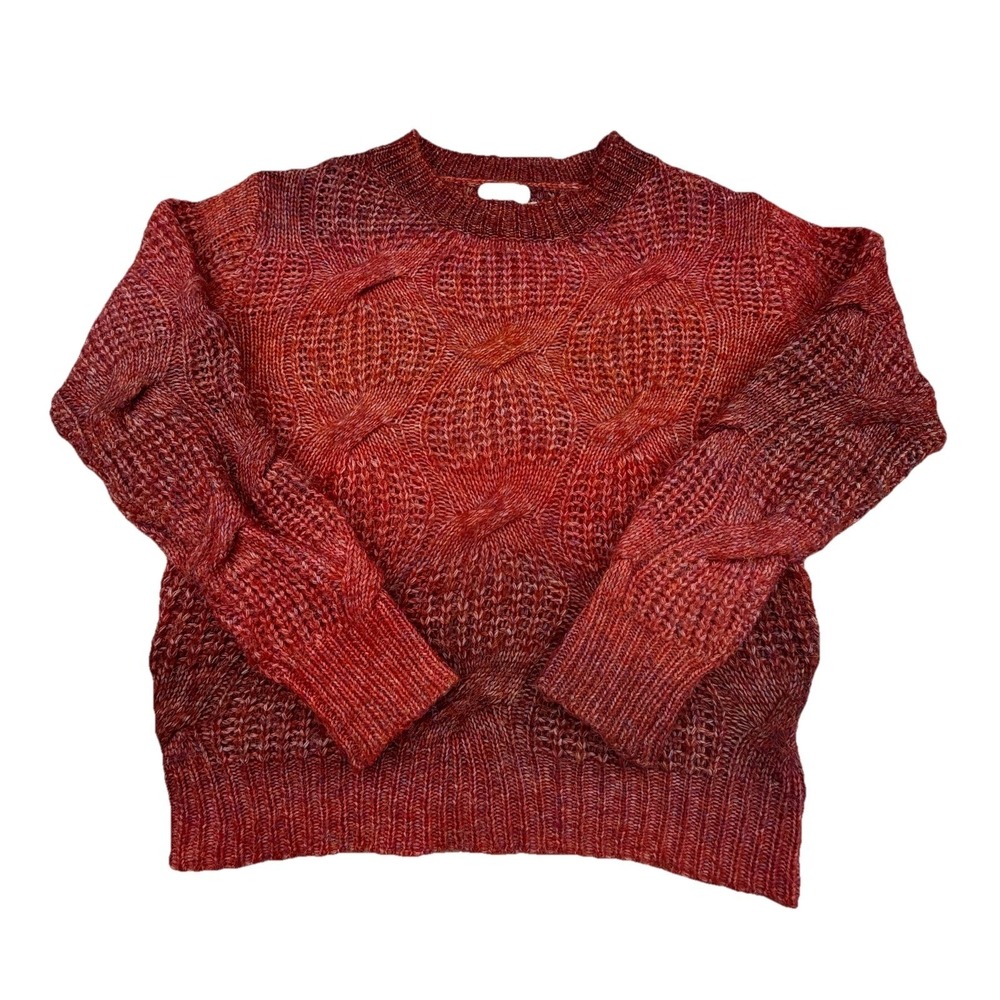 Lili Sidonio by Molly Bracken Ombre Rust Cable Knit Sweater Size S